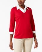 Karen Scott Cotton Layered-look Top, Only At Macy's
