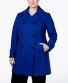 Anne Klein Plus Size Double-breasted Peacoat, Only At Macy's
