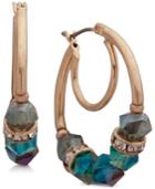 Lonna & Lilly Gold-tone Pave Beaded Hoop Earrings