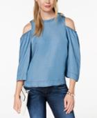 Maison Jules Cold-shoulder Back-button Top, Created For Macy's