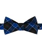 Tommy Hilfiger Men's Blue Window Plaid To-tie Bow Tie