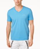 Armani Exchange Men's Signature Ax Embroidered Logo V-neck T-shirt