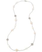 Carolee Silver-tone Imitation Pearl Pave Long Necklace