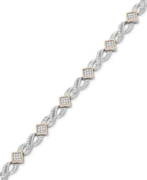 Wrapped In Love Diamond Infinity Bracelet (1 Ct. T.w.) In 14k Gold And Sterling Silver, Created For Macy's
