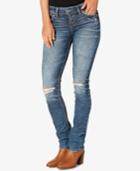 Silver Jeans Co. Suki Ripped Indigo Wash Straight-leg Jeans