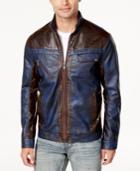 Inc International Concepts Men's Colorblocked Faux Leather Jacket, Created For Macy's