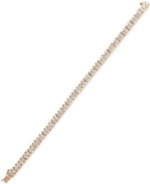 Diamond Accent Watch Link Bracelet In 18k Rose Gold Over Brass