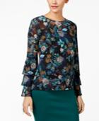 Thalia Sodi Ruffled-sleeve Mesh Top, Created For Macy's