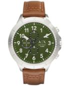 Ax Armani Exchange Men's Chronograph Dark Brown Leather Strap Watch 50mm Ax1758