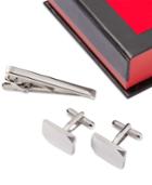 Perry Ellis Classic Silver-tone Cuff Links Set
