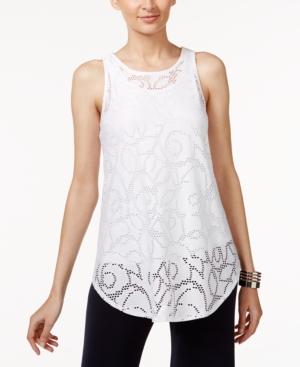 Alfani Jacquard Illusion-hem Top, Only At Macy's