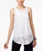 Alfani Jacquard Illusion-hem Top, Only At Macy's