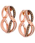 Le Vian Chocolatier Diamond Hoop Earrings (3/8 Ct. T.w.) In 14k Rose Gold