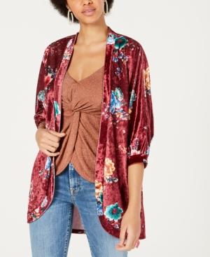 Project 28 Nyc Printed Crushed-velvet Kimono