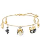 Swarovski Two-tone Crystal & Imitation Pearl Charm Bracelet