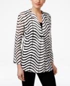 Jm Collection Sheer-striped Faux-leather Jacket, Only At Macy's