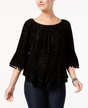 Style & Co Burnout Velvet Top, Created For Macy's