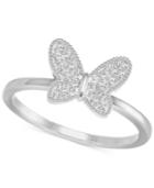 Swarovski Silver-tone Pave Butterfly Ring
