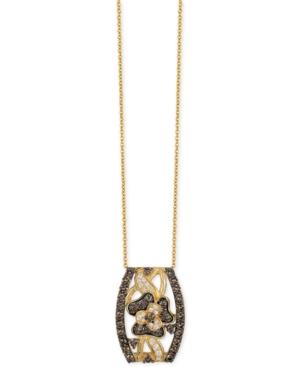 Le Vian Chocolatier Chocolate And White Diamond Pendant Necklace (1-1/4 Ct. T.w.) In 14k Gold