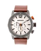 Breed Quartz Ranger Silver And Multi Leather Watches 45mm