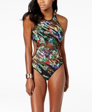Kenneth Cole After The Sun Sets Mesh High-neck Monokini Women's Swimsuit