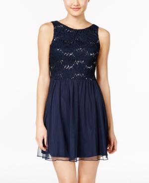 Speechless Juniors' Sequin Lace Party Dress