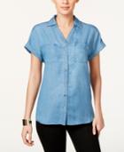 Style & Co. Petite Button-down Denim Shirt, Only At Macy's