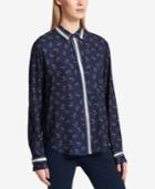 Dkny Logo-printed Button-front Shirt