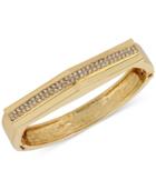 M. Haskell For Inc Gold-tone Pave Hinged Bangle Bracelet, Only At Macy's