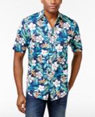Club Room Men's Tropical Floral Cotton Shirt, Created For Macy's