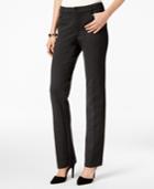 Charter Club Ponte Straight Leg Pant With Faux Leather Trim, Only At Macy's