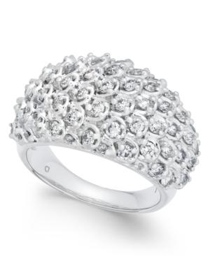 Diamond Cluster Bubble Ring (1-1/2 Ct. T.w.) In 14k White Gold