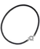 American West Braided Leather Collar Necklace In Sterling Silver