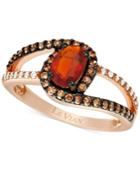 Le Vian Chocolatier Neon Tangerine Fire Opal (1/3 Ct. T.w.) And Diamond (3/8 Ct. T.w.) Ring In 14k Rose Gold