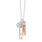 Unwritten Cz Constellation Cancer Zodiac Pendant Necklace With Two-tone Silver Plated Charms On Sterling Silver Chain, 18