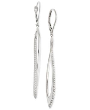 Wrapped Diamond Linear Twist Drop Earrings (1/5 Ct. T.w.) In Sterling Silver, Created For Macy's