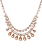 Givenchy Rose Gold-tone Pink Stone Statement Necklace