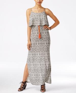 Teeze Me Juniors' Printed Popover Maxi Dress