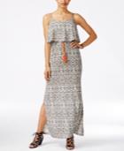 Teeze Me Juniors' Printed Popover Maxi Dress
