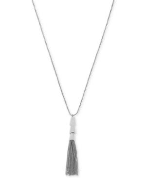 Vince Camuto Silver-tone Long Length Tassel Pendant Necklace