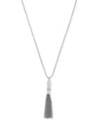 Vince Camuto Silver-tone Long Length Tassel Pendant Necklace