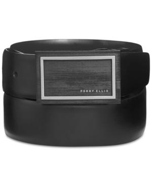 Perry Ellis 2-piece Buckle Leather Belt