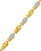 Diamond Accent Sleeping Cat Bracelet In 18k Gold Over Silver-plated Brass