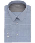 Calvin Klein X Extra Slim-fit Stream Blue Dobby Check Dress Shirt