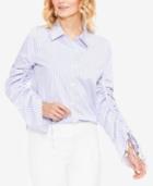Vince Camuto Striped Ruched-sleeve Shirt