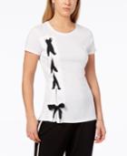 Bar Iii Lace-up T-shirt, Created For Macy's