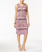 Ny Collection Petite Printed Embellished Sheath Dress