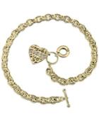 Guess Gold-tone Heart Charm Link Toggle Necklace