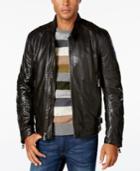 Andrew Marc Men's Boarder Evergrain Leather Moto Jacket