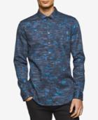 Calvin Klein Men's Slim-fit Spatter Print Cotton Shirt